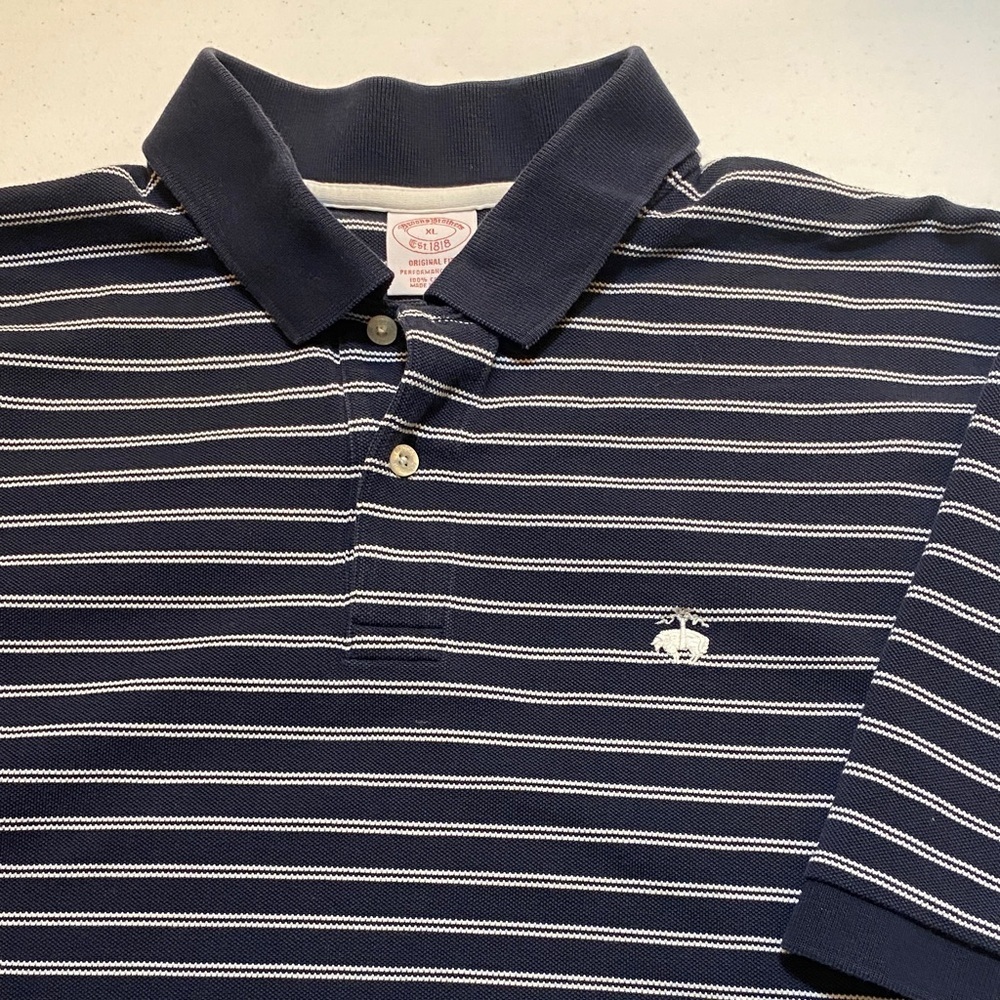 Brooks Brothers Blue and White Polo size XL